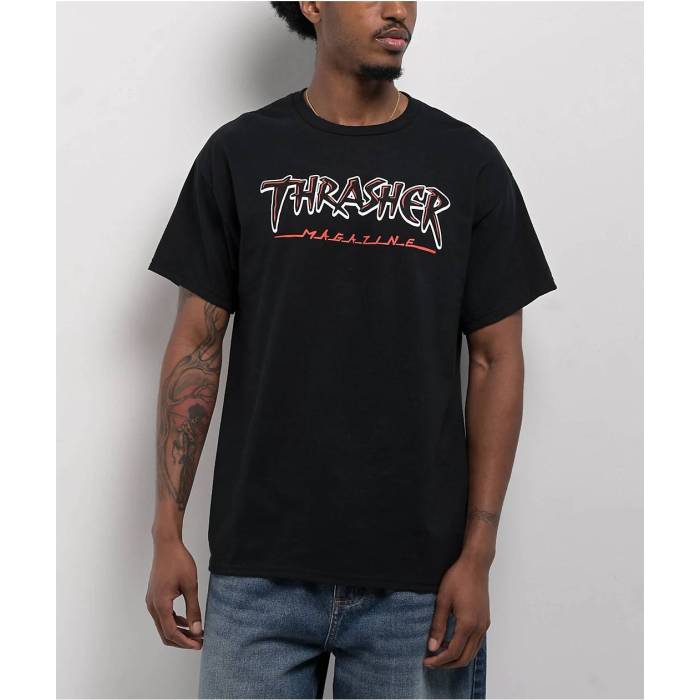 Thrasher 【 Slash Black T-Shirt Men's Black 】 黒色 ブラック Tシャツ メンズ 黒色 ブラック