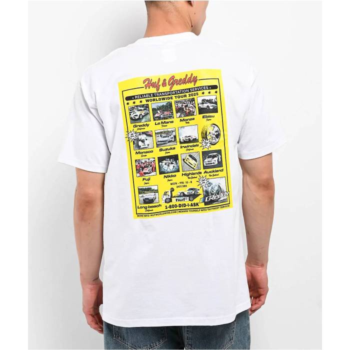 【★百貨店SALE★6/11十二時2時迄】ハフ Huf 【 X Greddy Tour White T-Shirt Men\u0027s White 】 白いこと 白いこと プルオーバー メンズ 白いこと 白いこと