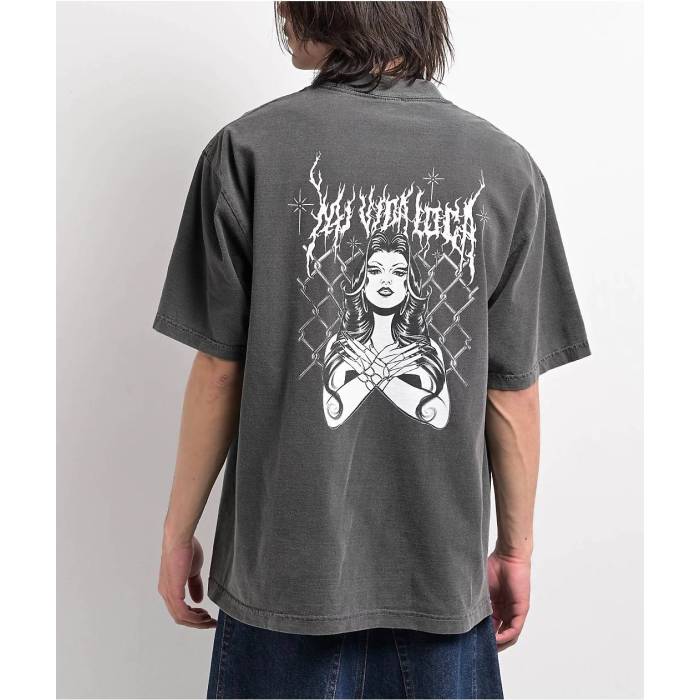 Hey Ruca 【 Mi Vida Loca Charcoal T-Shirt Men's Charcoal 】 チャコール Tシャツ メンズ チャコール