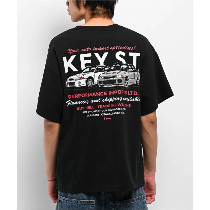 Key Street 【 Dealership Black T-Shirt Men's Black 】 黒色 ブラック Tシャツ メンズ 黒色 ブラック