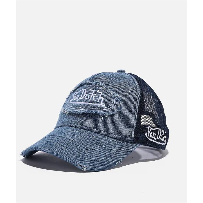 【★百貨店SALE★6/11真夜中2時迄】フォンダッチ Von Dutch 【 Denim Blue Trucker Hat Men\u0027s Blue 】 ジーンズ 青碧 青碧 トラッカー メンズ 青碧 青碧