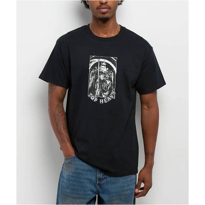 Top Heavy 【 Muerte Black T-Shirt Men\u0027s Black 】 黒いこと 黒いこと プルオーバー メンズ 黒いこと 黒いこと