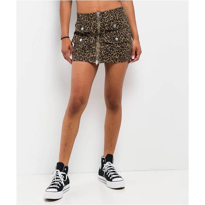 Ptcl 【 Leopard Cargo Mini Skirt Women's Multicolor 】 ヒョウ柄 レオパード カーゴ レディース 13,067円
