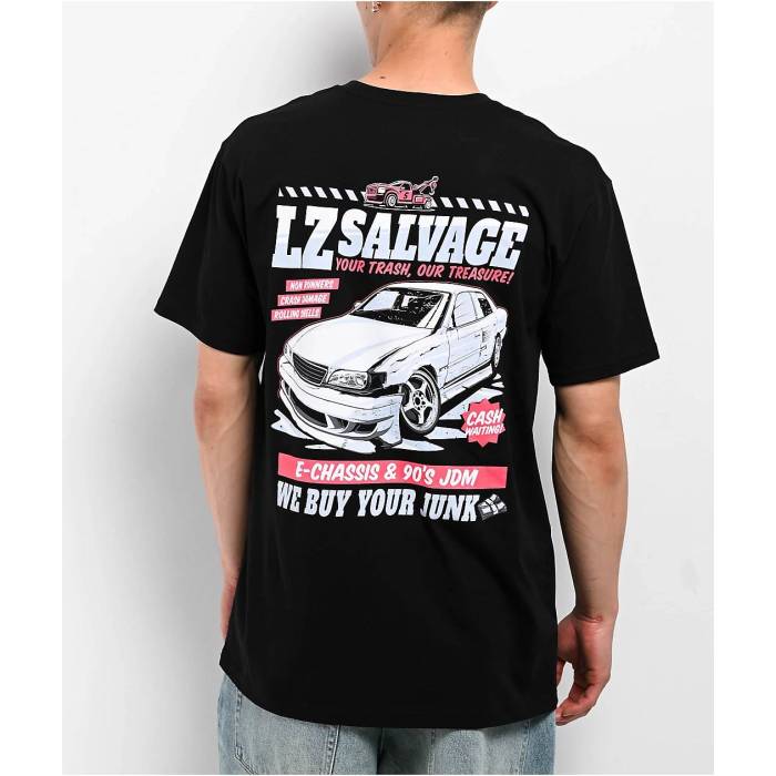 【★百貨店SALE★6/11真夜中2時迄】Lzmfg 【 Salvage Black T-Shirt Men\u0027s Black 】 黒いこと 黒いこと ティーシャツ メンズ 黒いこと 黒いこと