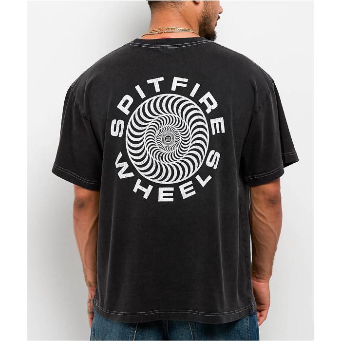 【★百貨店SALE★6/11真夜中2時迄】スピットファイア Spitfire 【 Classic \u002787 Swirl Black T-Shirt Men\u0027s Black 】 古典派音楽 黒いこと 黒いこと ティーシャツ メンズ 黒いこと 黒いこと