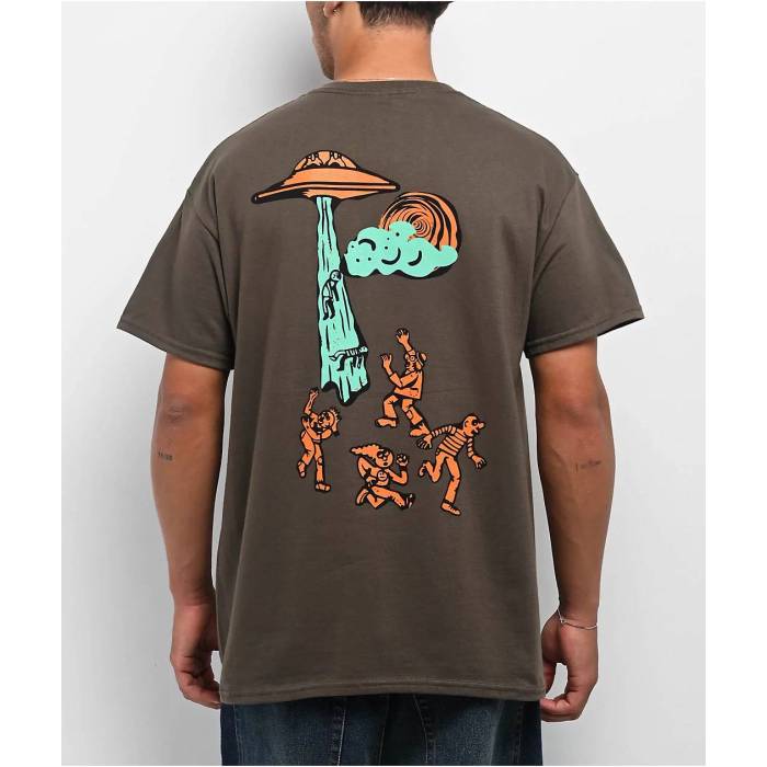 Portal Dimension 【 Ufo Dark Green T-Shirt Men\u0027s Dark Green 】 green 緑・緑であること プルオーバー メンズ green 緑・緑であること