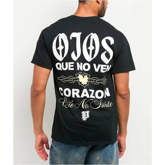 Porfa 【 Corazon Black T-Shirt Men\u0027s Black 】 黒いこと 黒いこと プルオーバー メンズ 黒いこと 黒いこと
