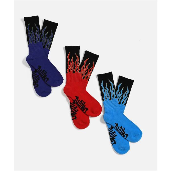 エンパイア Empyre 【 Flames Black 3 Pack Crew Socks Men's Multicolor 】 フレームス 黒色 ブラック クルー ソックス・靴下 メンズ