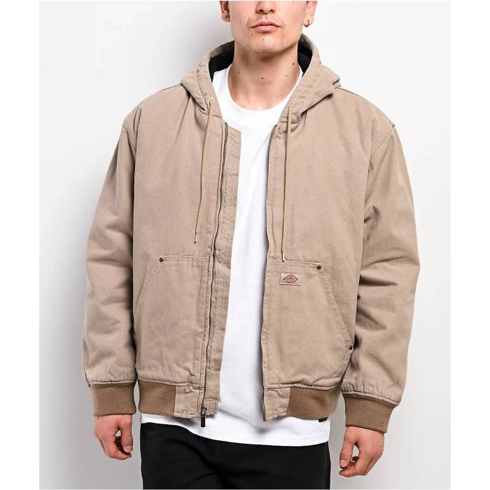 ディッキーズ Dickies 【 Hilham Beige Hooded Canvas Jacket Men's Beige 】 ベージュ フード付 Jacket ジャケット メンズ ベージュ｜スニケス