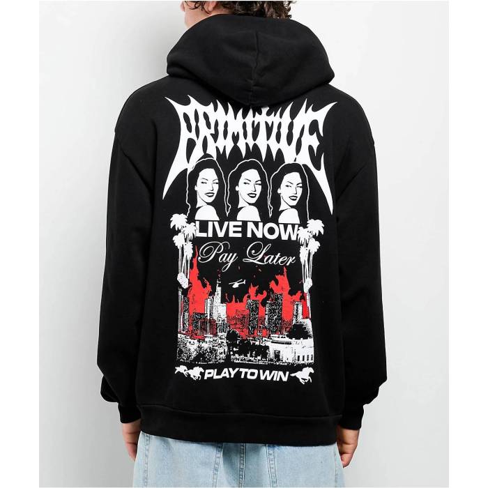 プリミティブ Primitive 【 High Risk Black Heavyweight Hoodie Men's Black 】 ハイ 黒色 ブラック フーディー パーカー メンズ 黒色 ブラック