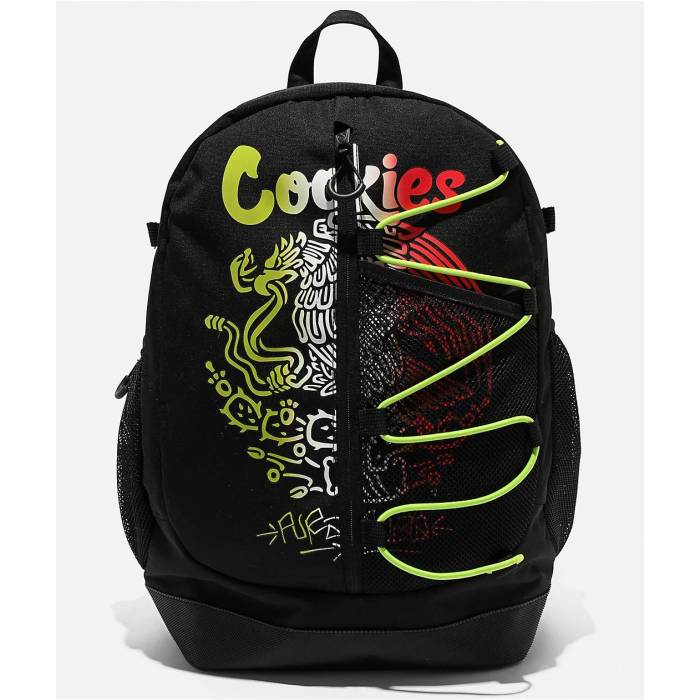 【★百貨店SALE★6/11真夜中2時迄】Cookies Clothing 【 Cookies La Raza Bungee Black Backpack Men\u0027s Black 】 天使の都市 黒いこと 黒いこと うしろ側容器に並べる 御徒面子 背嚢 メンズ 黒いこと 黒いこと