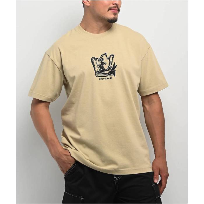 【★百貨店SALE★6/11十二時2時迄】Polar Skate 【 Polar Burnside 2084 Sand T-Shirt Men\u0027s Brown 】 ポーラー 砂色・沙子 プルオーバー メンズ 赤銅色 赤銅色