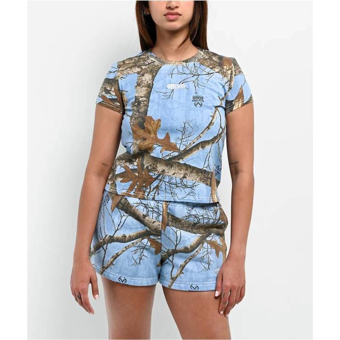 エンパイア Empyre 【 X Realtree Edge Colors Blue Camo Boxy Crop T-Shirt Women's Blue 】 青色 ブルー カモ柄 Crop クロップ Tシャツ レディース 青色 ブルー