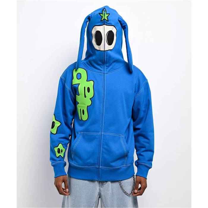 【★百貨店SALE★6/11十二時2時迄】A.lab 【 Hidden Human Blue Zip Hoodie Men\u0027s Blue 】 青み 青色 フーディー パーカー メンズ 青み 青色