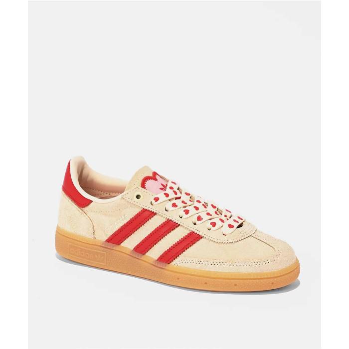 アディダス Adidas 【 Originals Handball Spezial Valentines Red \u0026 Cream Shoes Women\u0027s Natural 】 オリジナルス ハンドボール スペシアル Red 赤・赤いこと 皮膚軟化剤 シューズ 運動すること靴 レディース 自然的