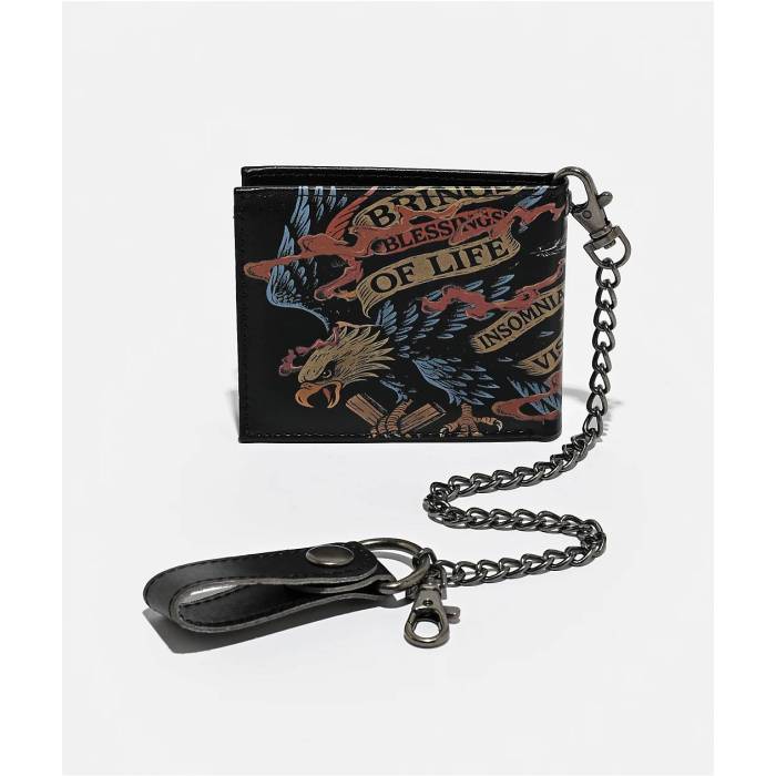 Insomnia Visuals 【 Eagle Black Chain Wallet Men's Black 】 黒色 ブラック Wallet ウォレット・財布 メンズ 黒色 ブラック