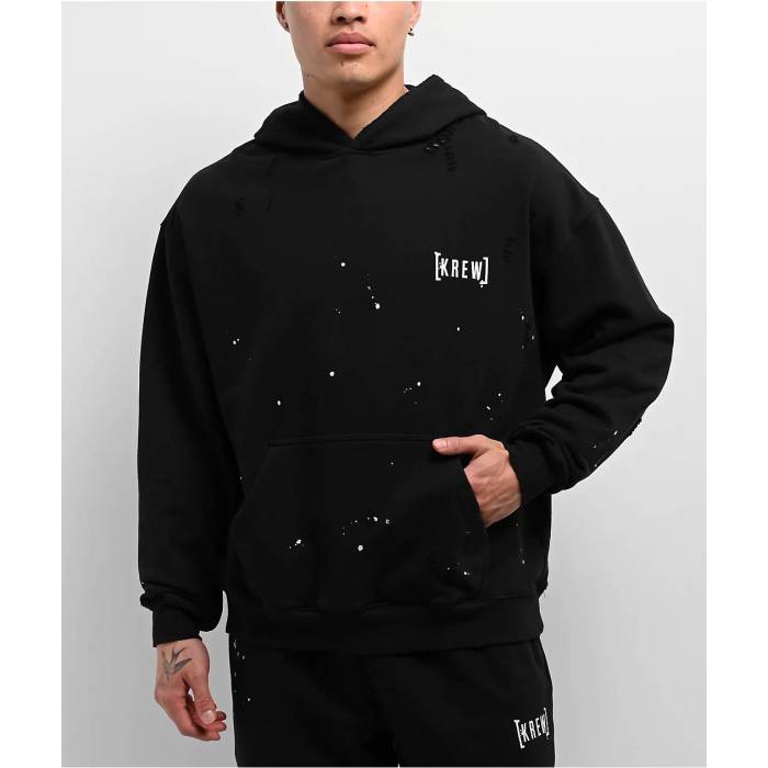 【★百貨店SALE★6/11十二時2時迄】Krew 【 Ripper Faded Black Hoodie Men\u0027s Black 】 黒いこと 黒いこと フーディー パーカー メンズ 黒いこと 黒いこと