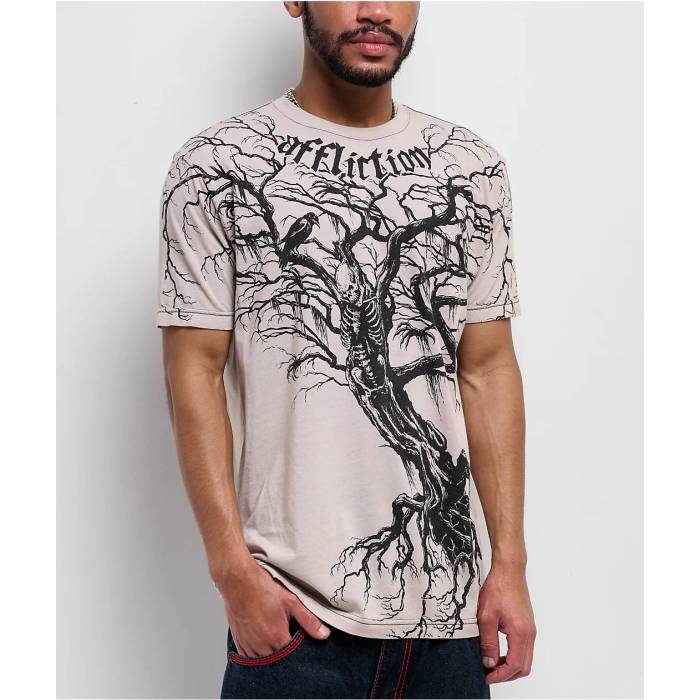 アフリクション Affliction 【 Catharsis Sand T-Shirt Men's Beige 】 砂色・サンド Tシャツ メンズ ベージュ｜スニケス