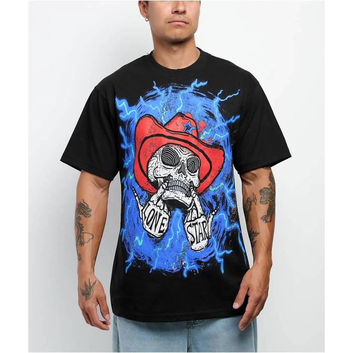 Lonestar 【 By That Mexican Ot Stone Face Black T-Shirt Men's Black 】 黒色 ブラック Tシャツ メンズ 黒色 ブラック 15,300円