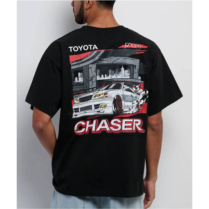 Toyota 【 Chaser Black T-Shirt Men's Black 】 黒色 ブラック Tシャツ メンズ 黒色 ブラック