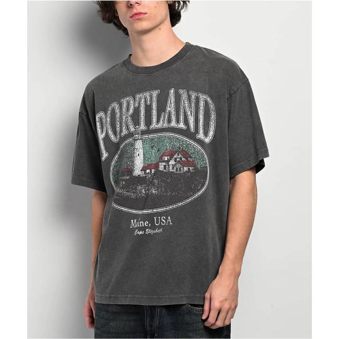 【★百貨店SALE★6/11真夜中2時迄】Dravus 【 Portland Maine Grey Wash T-Shirt Men\u0027s Grey 】 ポートランド 薄墨色 薄墨色 ティーシャツ メンズ 薄墨色 薄墨色