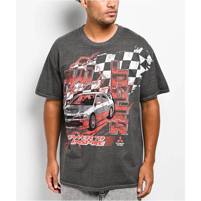 【★百貨店SALE★6/11真夜中2時迄】Mitsubishi 【 Lancer Power Charcoal T-Shirt Men\u0027s Charcoal 】 Power 力強さ 暗灰色 ティーシャツ メンズ 暗灰色