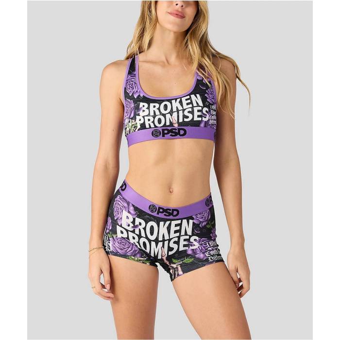 【★百貨店SALE★6/11真夜中2時迄】ピーエスディーアンダーウェア Psd Underwear 【 Psd X Broken Promises Wish Purple Sports Bra Women\u0027s Purple 】 Purple 紫・パープル レディース Purple 紫・パープル