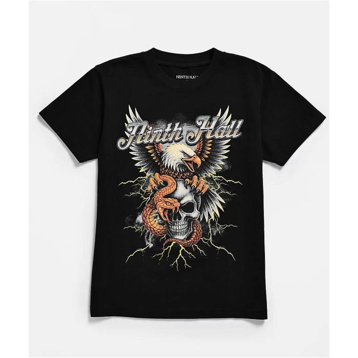 Ninth Hall 【 Kids Eagle Rock Black T-Shirt Kids\u0027 Black 】 黒いこと 黒いこと プルオーバー 黒いこと 黒いこと