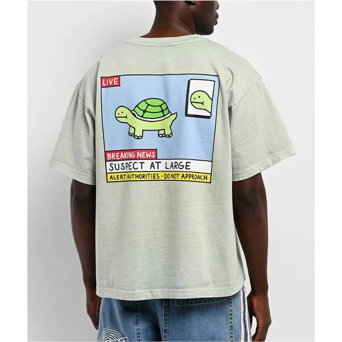【★百貨店SALE★6/11真夜中2時迄】A.lab 【 Breaking News Mint Green Wash T-Shirt Men\u0027s Light Pastel Green 】 green 緑・緑であること ティーシャツ メンズ green 緑・緑であること