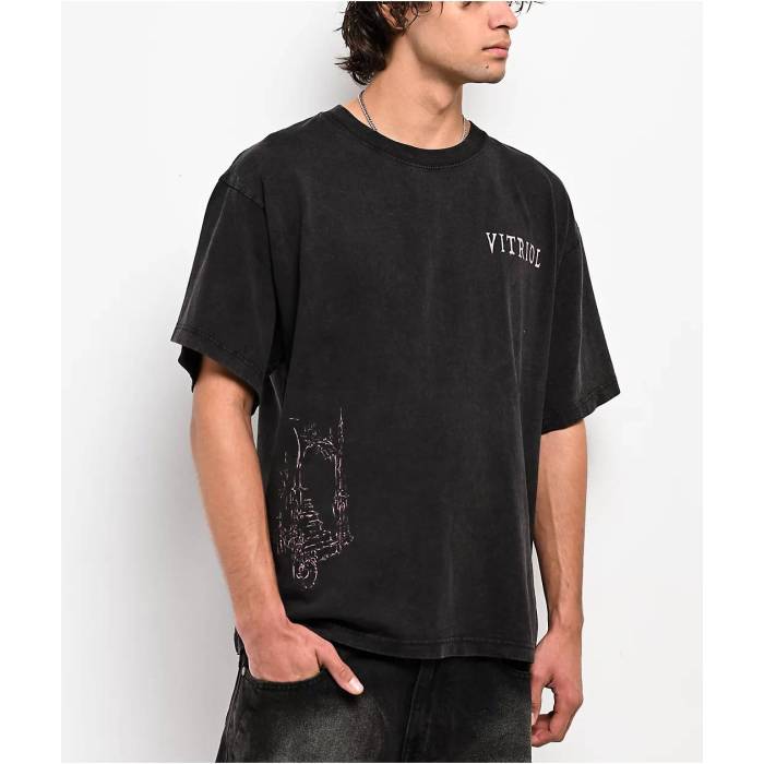 Vitriol 【 Burial Vintage Black T-Shirt Men's Dark Grey 】 vintage ビンテージ・ヴィンテージ 黒色 ブラック Tシャツ メンズ 灰色 グレー｜スニケス