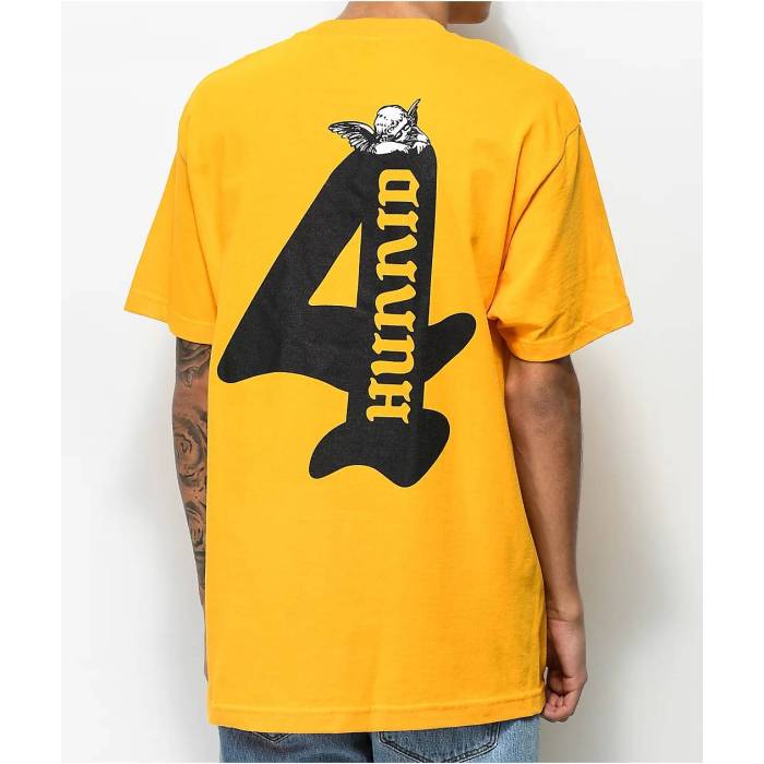 4Hunnid 【 Cupid Gold T-Shirt Men\u0027s Gold 】 ゴールド プルオーバー メンズ ゴールド