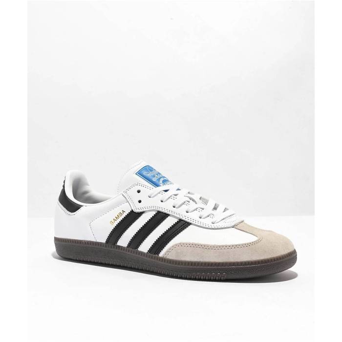 アディダス Adidas 【 Samba Adv White Black \u0026 Gum Skate Shoes Men\u0027s White 】 サンバ 白いこと 白いこと 黒いこと 黒いこと Skate 滑る シューズ 運動すること靴 メンズ 白いこと 白いこと
