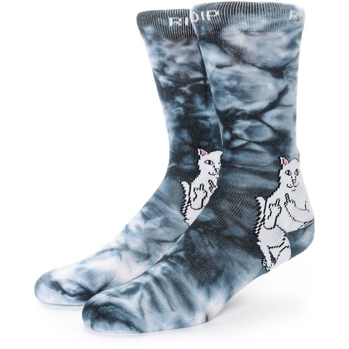 リップンディップ Ripndip 【 Lord Nermal Tie Dye Crew Socks Men's Black 】 ネクタイ クルー ソックス・靴下 メンズ 黒色 ブラック｜スニケス