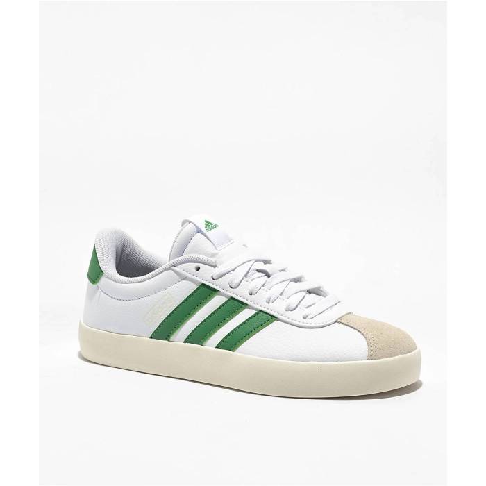 アディダス Adidas 【 Vl Court 3.0 Low White & Green Shoes Women's White 】 コート 白色 ホワイト green 緑・グリーン シューズ 運動靴 レディース 白色 ホワイト|スニケス