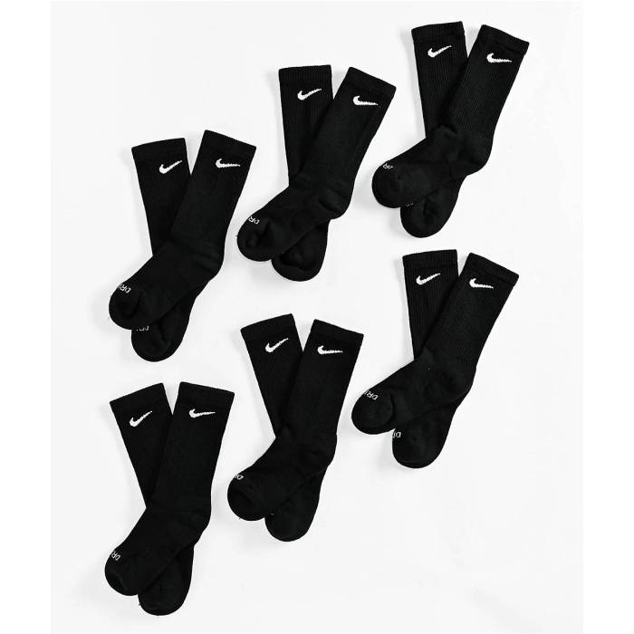 ナイキ Nike 【 Kids Everyday Plus 6 Pack Black Crew Socks Kids\u0027 Black 】 黒いこと 黒いこと 労働者の一団 靴下・ソックス 黒いこと 黒いこと キッズ・ベビー・マタニティ-靴下・レッグウェア-キッズファッション