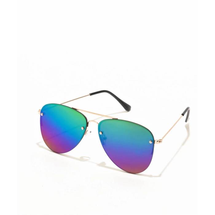 Eyeking 【 Half Rim Rainbow Pilot Sunglasses Men's Multicolor 】 ハーフ 虹色 レインボー サングラス メンズ｜スニケス
