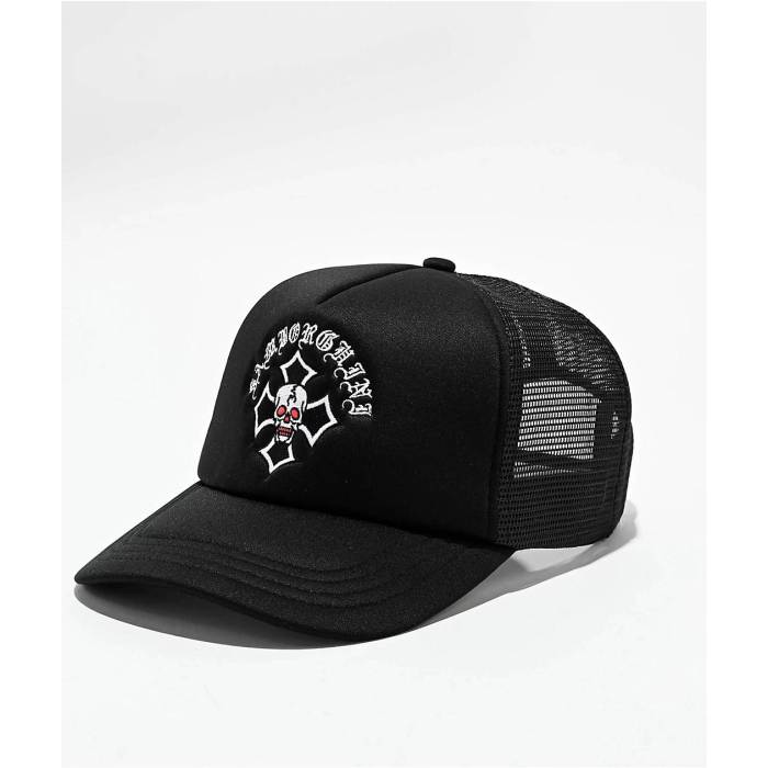 Samborghini 【 Skull Cross Black Trucker Hat Men's Black 】 黒色 ブラック トラッカー メンズ 黒色 ブラック