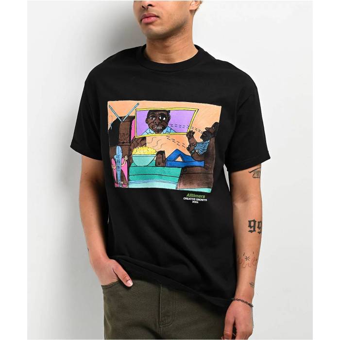 オールタイマーズ Alltimers 【 X Creative Growth John Martin Black T-Shirt Men's Black 】 黒色 ブラック Tシャツ メンズ 黒色 ブラック