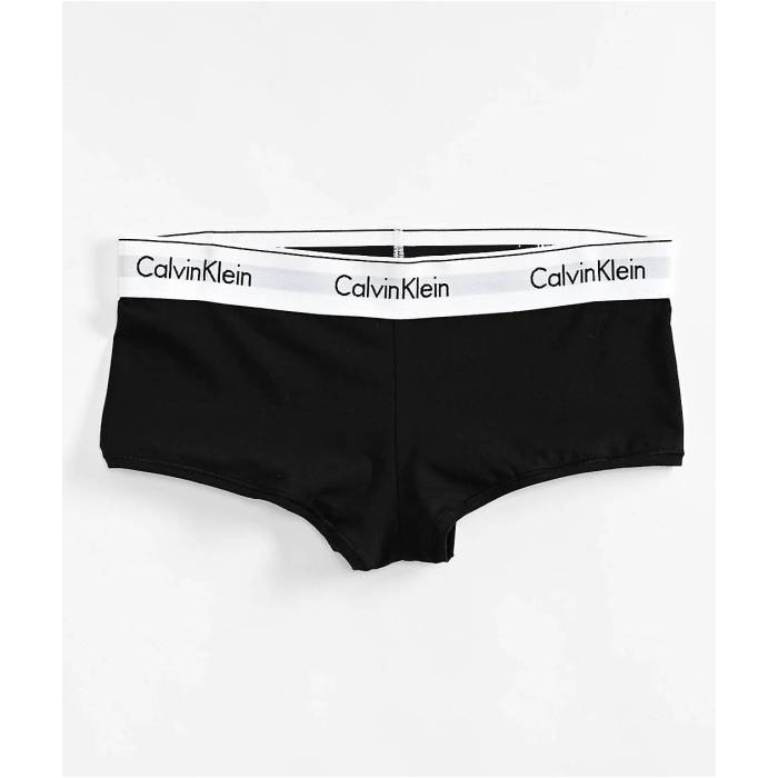 【★百貨店SALE★6/11真夜中2時迄】カルバンクライン Calvin Klein 【 Modern Cotton Black Boyshort Underwear Women\u0027s Black 】 今めかしい 黒いこと 黒いこと アンダー御召しもの 下着類 レディース 黒いこと 黒いこと