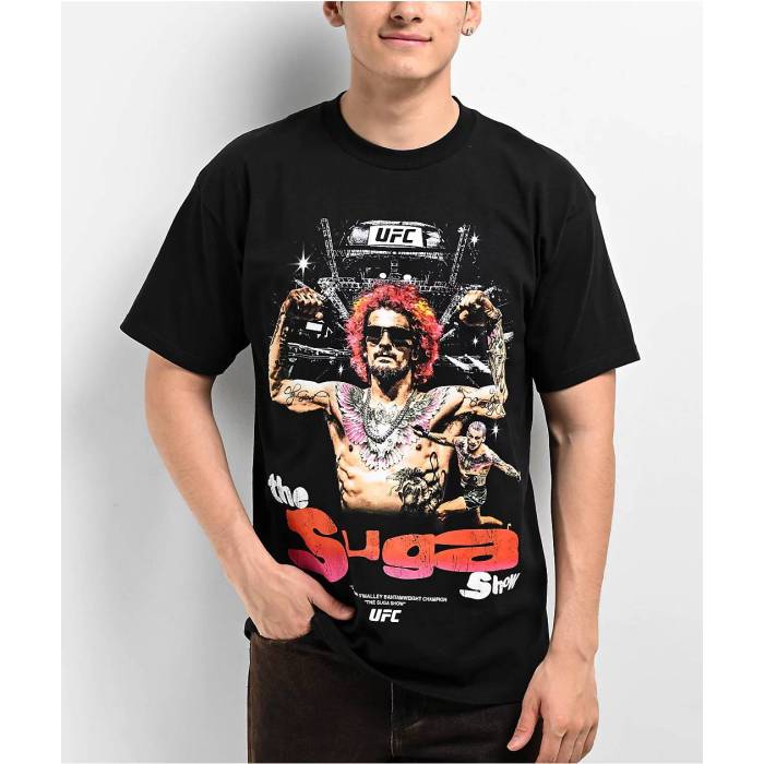 Ufc 【 Suga Sean Flex Black T-Shirt Men\u0027s Black 】 黒いこと 黒いこと プルオーバー メンズ 黒いこと 黒いこと