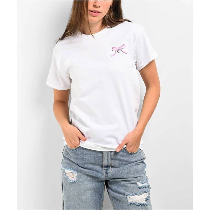 【★百貨店SALE★6/11真夜中2時迄】帝国 Empyre 【 Ribbons N Bows White T- Shirt Women\u0027s White 】 白いこと 白いこと レディース 白いこと 白いこと