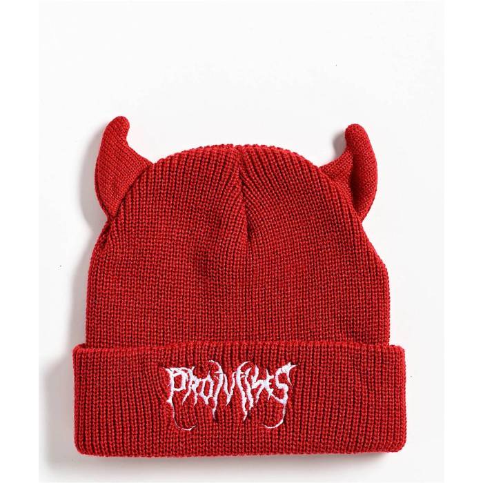Broken Promises 【 Red Horn Beanie Men's Red 】 Red 赤・レッド キャップ 帽子 メンズ Red 赤・レッド