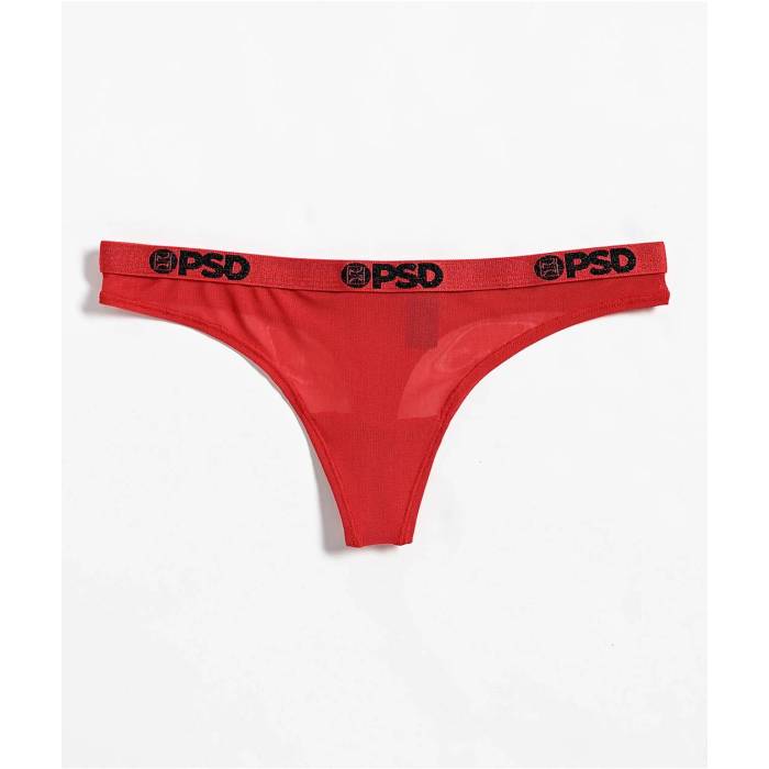 【★百貨店SALE★6/11真夜中2時迄】ピーエスディーアンダーウェア Psd Underwear 【 Psd Solid Mesh Red Thong Underwear Women\u0027s Red 】 益荒男 Red 赤・赤いこと アンダー御召しもの 下着類 レディース Red 赤・赤いこと