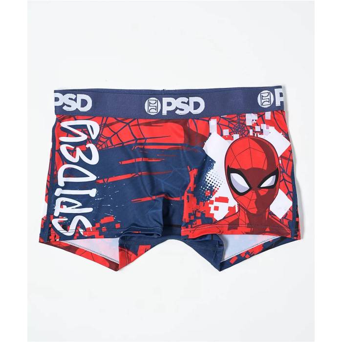 【★百貨店SALE★6/11真夜中2時迄】ピーエスディーアンダーウェア Psd Underwear 【 Psd X Marvel Spider-Man Senses Boyshort Underwear Women\u0027s Red/White/Blue 】 アンダー御召しもの 下着類 レディース Red 赤・赤いこと 白いこと 白いこと 青碧 青碧