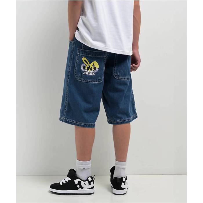 【★百貨店SALE★6/11真夜中2時迄】A.lab 【 Kids Mega Shant Reboot Denim Shorts Kids\u0027 Dark Blue 】 メガ ジーンズ さる股引き 青碧 青碧