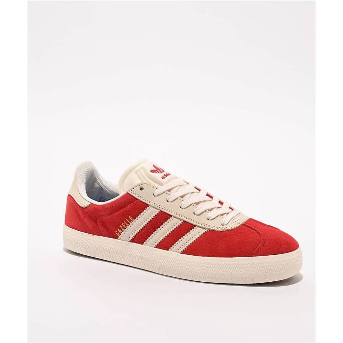 【★百貨店SALE★6/11真夜中2時迄】アディダス Adidas 【 Gazelle Adv Better Scarlet Chalk White \u0026 Gold Metallic Skate Shoes Men\u0027s Red 】 ガゼル 白いこと 白いこと ゴールド Skate 滑る シューズ 運動すること靴 メンズ Red 赤・赤いこと