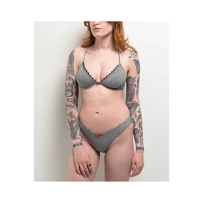 【★百貨店SALE★6/11十二時2時迄】Damsel 【 Rosie Black \u0026 White Gingham High Leg Bikini Bottom Women\u0027s Black 】 黒いこと 黒いこと 白いこと 白いこと 御機嫌 ズボン ボトムス レディース 黒いこと 黒いこと