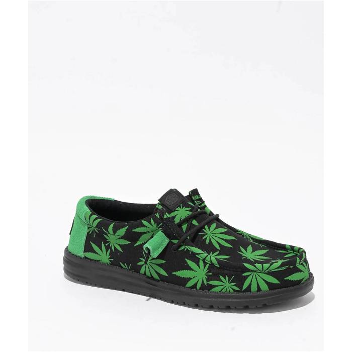 Heydude 【 Wally Dazed N' Dude Black & Green Shoes Men's Black 】 黒色 ブラック green 緑・グリーン シューズ 運動靴 メンズ 黒色 ブラック｜スニケス
