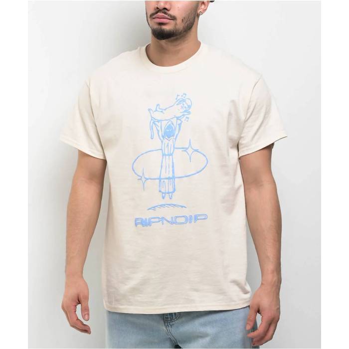 【★百貨店SALE★6/11真夜中2時迄】リップンディップ Ripndip 【 Saturn Bone T-Shirt Men\u0027s Natural 】 ティーシャツ メンズ 自然的