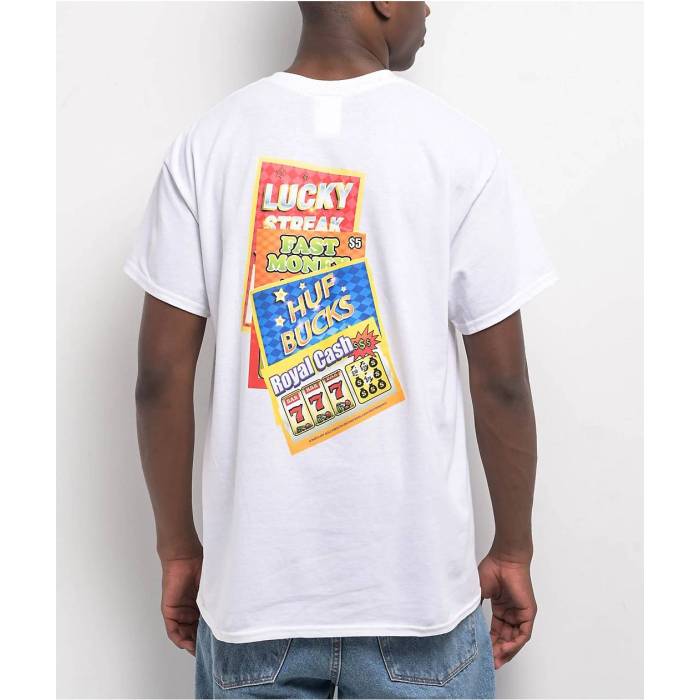 【★百貨店SALE★6/11真夜中2時迄】ハフ Huf 【 Lucky White T-Shirt Men\u0027s White 】 白いこと 白いこと ティーシャツ メンズ 白いこと 白いこと